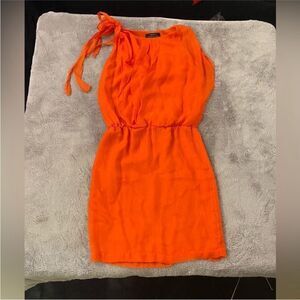 Robert Rodriguez Bright coral Mini silk Dress, US0